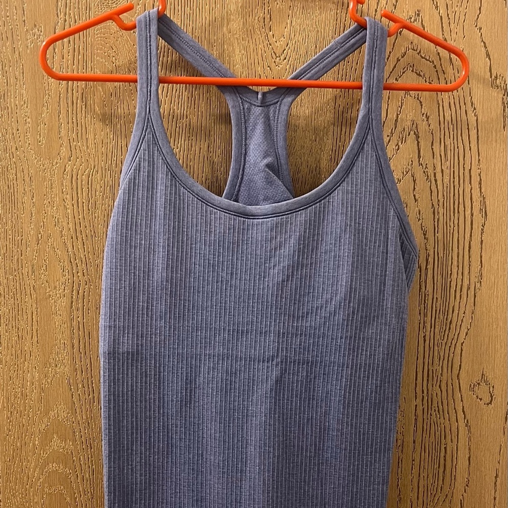 lululemon athletica Blue Ribbed Tank Top